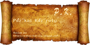 Pákai Károly névjegykártya