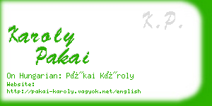 karoly pakai business card